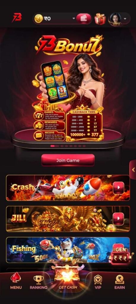 Bonus 7 Game featuring popular card games, slot machines, and live casino games